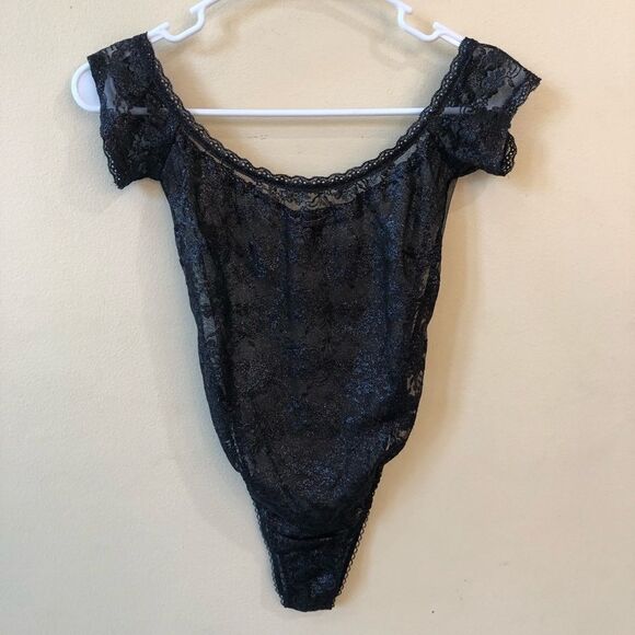 Victoria’s Secret Black Lace Sheer Bodysuit - Picture 3 of 8